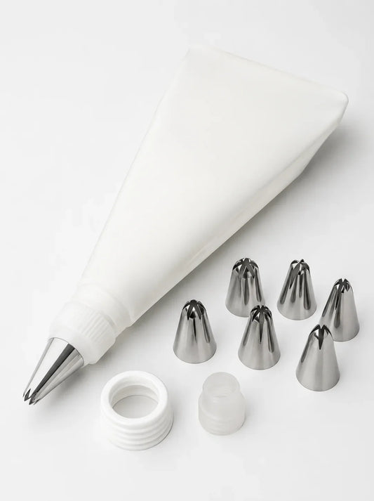 8-Piece Reusable Icing Bag & Nozzle Set