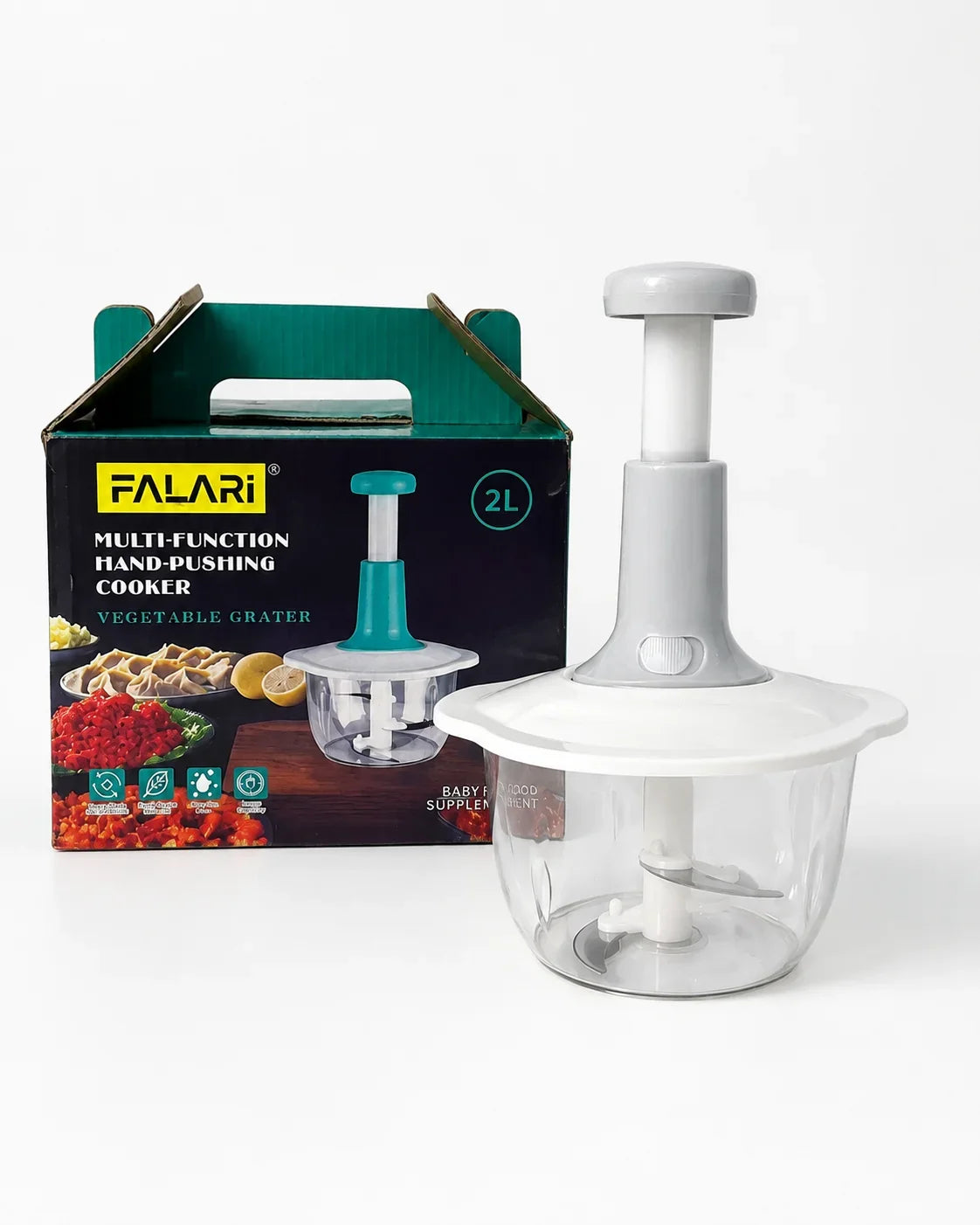 2L Manual Push Chopper & Food Processor