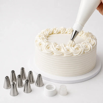 8-Piece Reusable Icing Bag & Nozzle Set