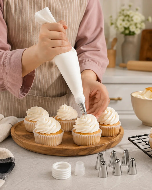 8-Piece Reusable Icing Bag & Nozzle Set