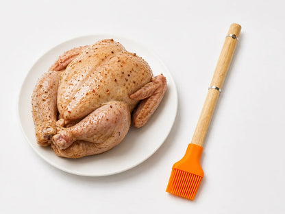 Premium Silicone Basting Brush with Wooden Handle